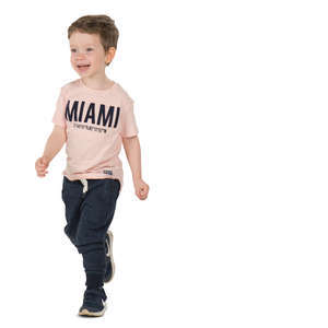 little smiling boy running