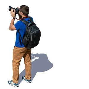 man taking a picture seen from above