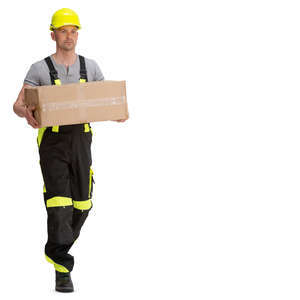 workman carrying a box