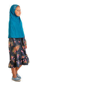 black girl in a hijab walking
