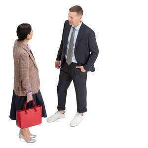 two people talking seen from above