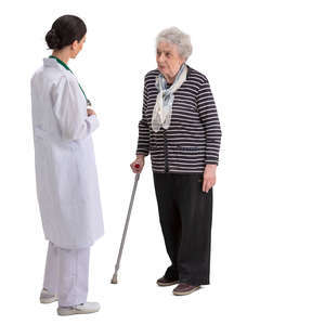 doctor talking to an older woman
