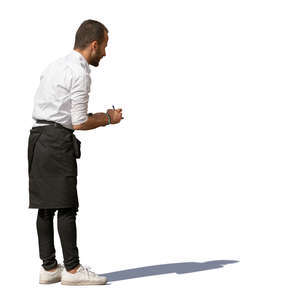 waiter standing and taking an order