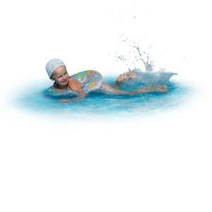 little girl swimming