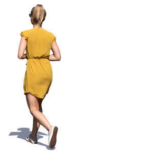 woman in a yellow summer dress