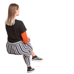 young woman sitting