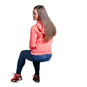 teenage girl sitting