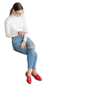 woman sitting seen from above