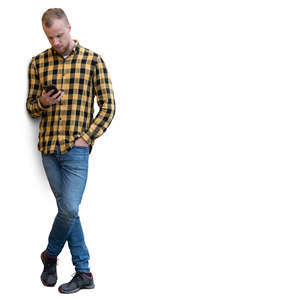 man leaning against the wall