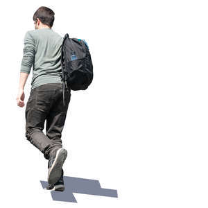 man walking up the stairs