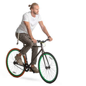 man biking
