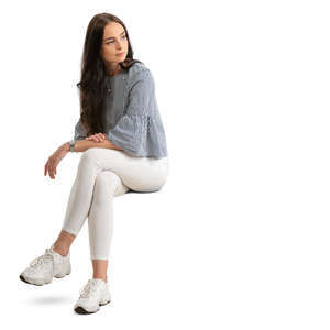 woman sitting casually