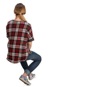 woman sitting seen from back angle