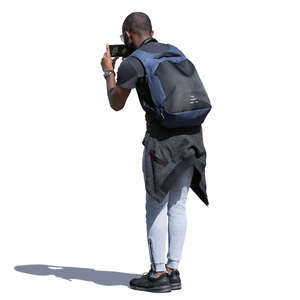 man standing and taking a picture