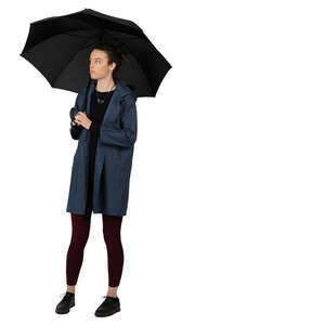 woman with un umbrella standing