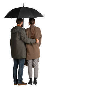 couple standing under un umbrella