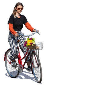 woman riding a bike on a sunny day
