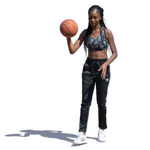 black woman playing basketball