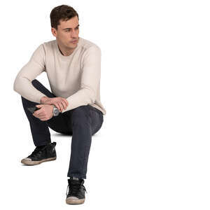 man sitting casually on the stairs