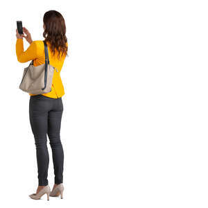 woman taking a picture with her phone