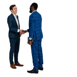 two young businessmen shaking hands