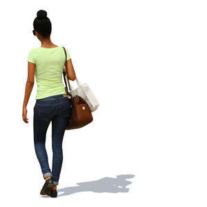 woman with shopping bags walking
