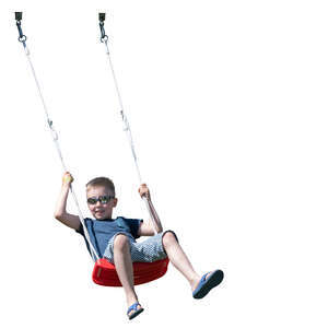 little boy swinging