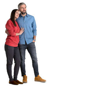 couple standing together and looking out of the window