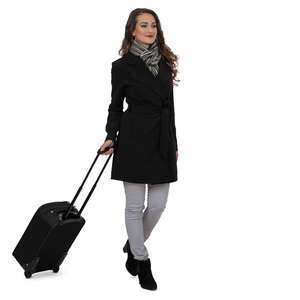 woman with a suitcase walking