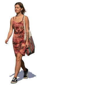 woman in a summer dress walking