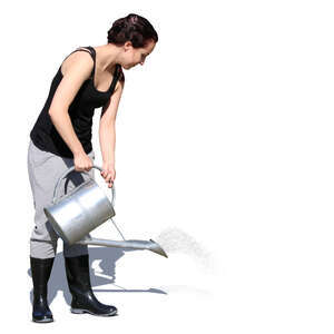 woman watering plants