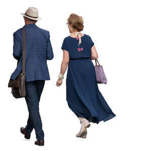 senior couple walking