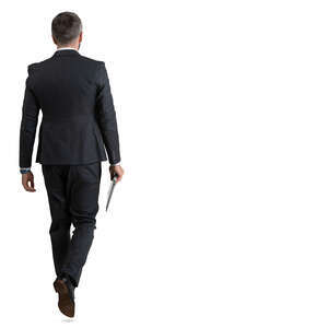 man in a suit walking