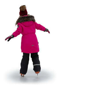 little girl skating in winter