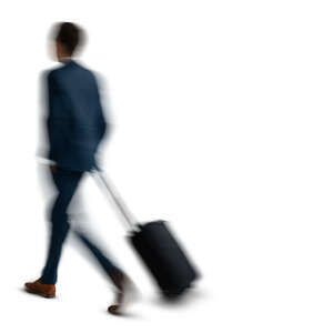 motion blur man with a suitcase walking