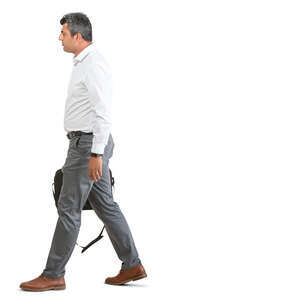 middle-aged businessman walking