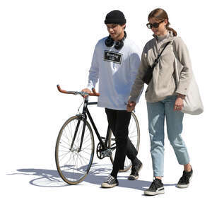 teenage couple walking hand in hand