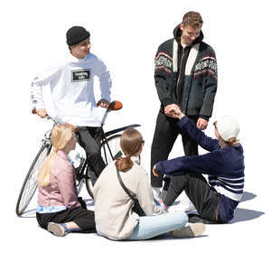 group of young people meeting in a park