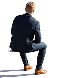 cut out backlit businessman sitting