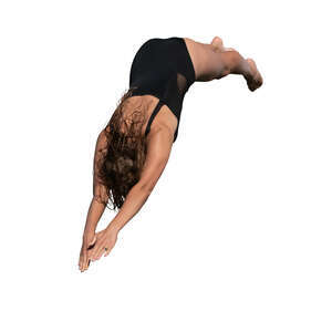 cut out woman jumping into the pool