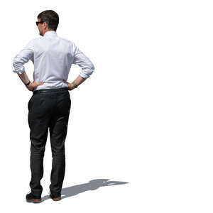 cut out man standing hands on his hips