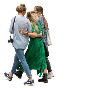 cut out three women walking together and talking