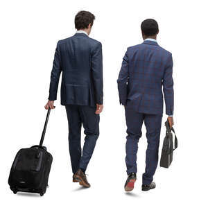two cut out businessmen travelling