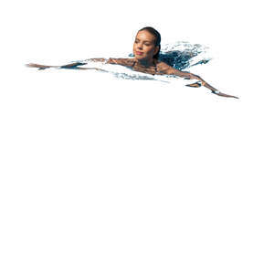 cut out woman swimming