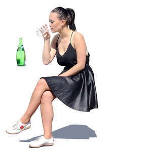 asian woman sitting in a cafe