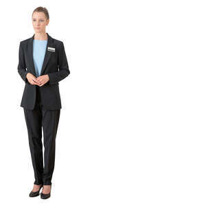 cut out female receptionist standing