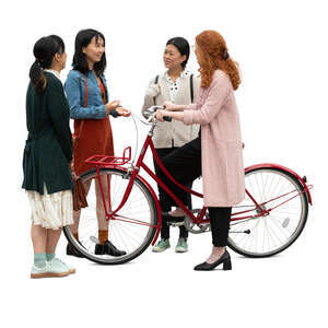 cut out group of women standing and talking