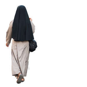 cut out nun walking