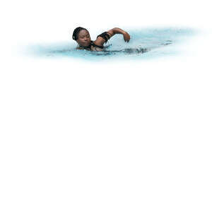 cut out woman swimming in the pool