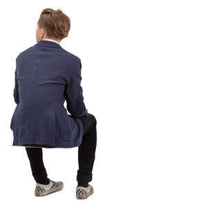 cut out teenage boy sitting